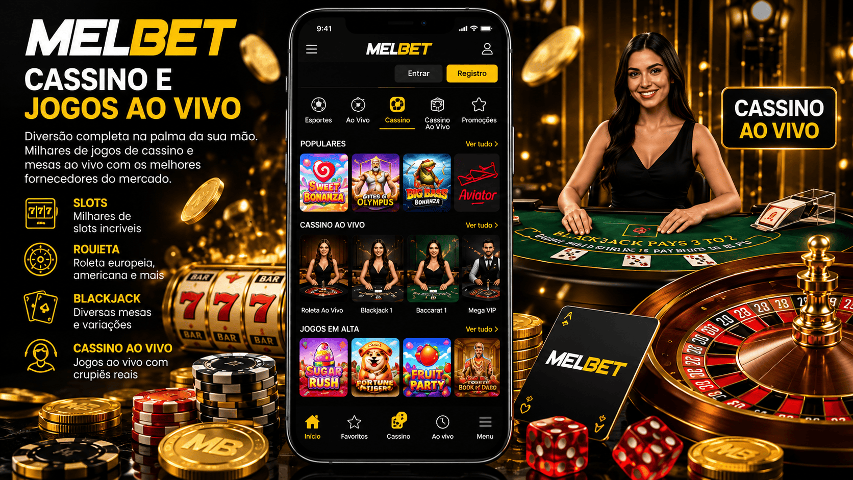 MelBet Cassino e jogos ao vivo