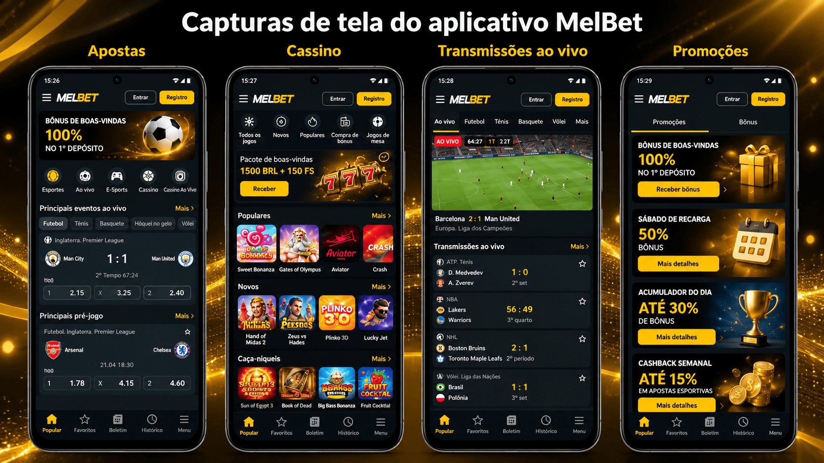 Captura de tela do aplicativo MelBet