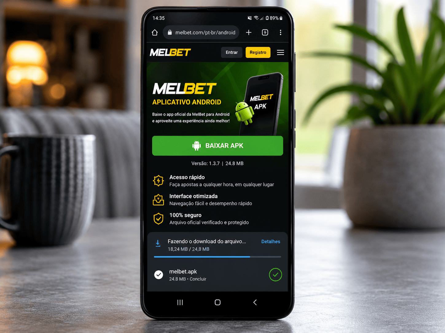 Instalação do MelBet APK passo a passo